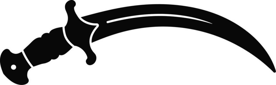 Black karambit knife silhouette combat weapon icon