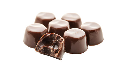
A close-up of a chocolate bar with a bite taken out of it
