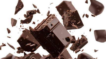 
A close-up of chocolate pieces that have been broken up
11 