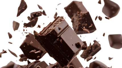 
A close-up of chocolate pieces that have been broken up
11 