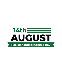Pakistan independence day logo, Happy Independence Day of Pakistan Vector illustration. Independence day typography and lettering banner, poster, greeting template design