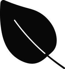 Black leaf silhouette simple nature icon
