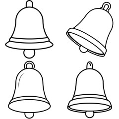  Bell Coloring Page - Outline Vector Illustration for Kids and Adults
