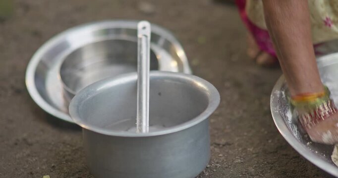 Grandma Making Jwari Flour Bhakri