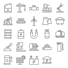 Industry And Power Icons Set