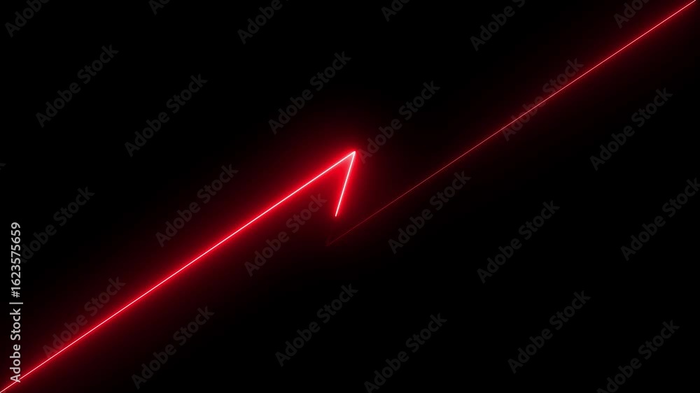 Poster glowing neon line animation on black background,red laser line drawing animation.horizontal neon lin