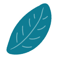 Abstract, persimmon tree leaf, green leaf isolated on transparent. Hand drawn flat vector illustration. Plant, foliage, vegetation, botanical clip art, seasonal design element