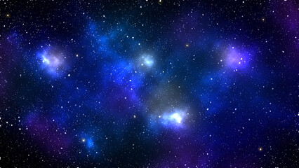Outer space background with shining stars and realistic nebula. Infinite universe, magic color galaxy, starfield © Martyna