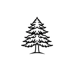 Simple cedar tree outline icon