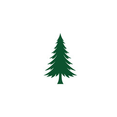 Fir tree silhouette vector icon