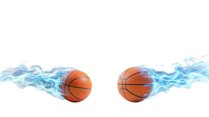 Basketball with Blue Flame on transparent background png