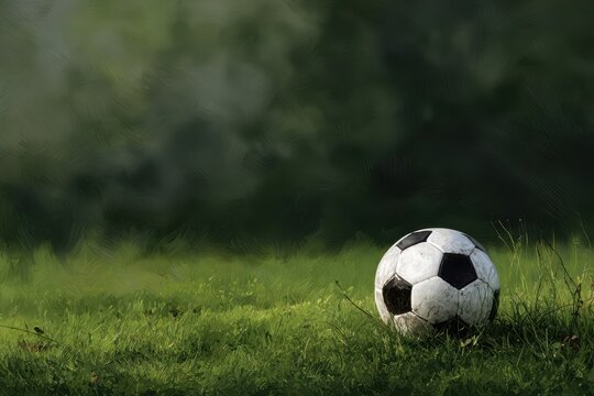 Soccer Ball on Grass Field