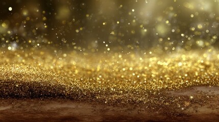 Golden Glitter Background, Sparkling Texture