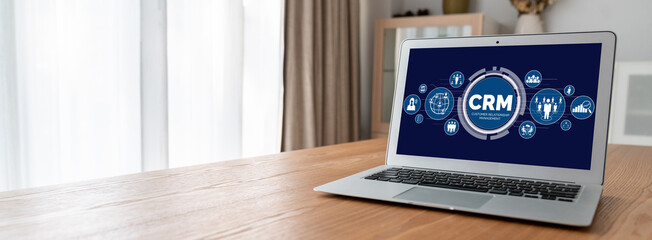 Customer relationship management system on modish computer for CRM business and enterprise