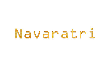 Golden Navaratri Title PNG with Transparent Background