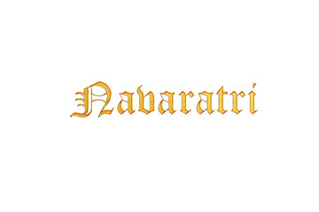 Golden Navaratri Title PNG with Transparent Background