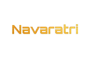 Golden Navaratri Title PNG with Transparent Background