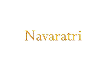 Golden Navaratri Title PNG with Transparent Background