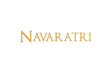 Golden Navaratri Title PNG with Transparent Background