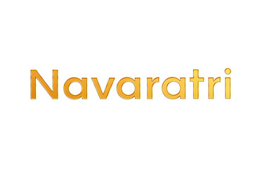 Golden Navaratri Title PNG with Transparent Background
