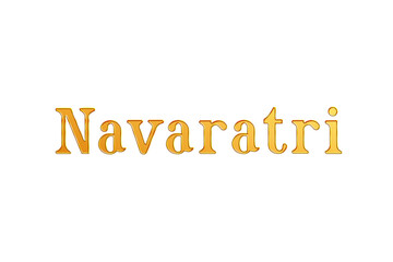 Golden Navaratri Title PNG with Transparent Background
