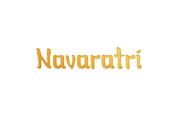 Golden Navaratri Title PNG with Transparent Background