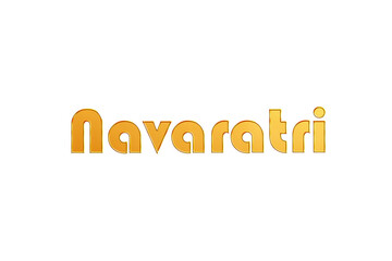Golden Navaratri Title PNG with Transparent Background