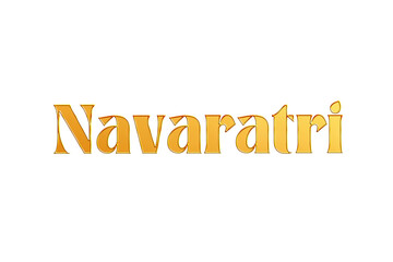 Golden Navaratri Title PNG with Transparent Background
