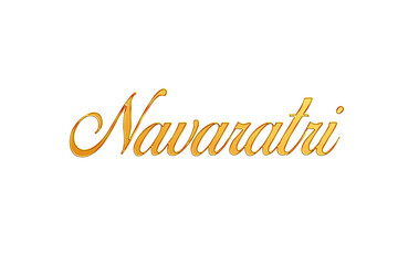Golden Navaratri Title PNG with Transparent Background