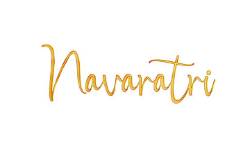Golden Navaratri Title PNG with Transparent Background
