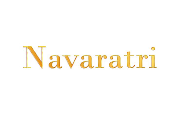 Golden Navaratri Title PNG with Transparent Background