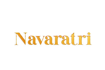 Golden Navaratri Title PNG with Transparent Background