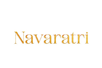 Golden Navaratri Title PNG with Transparent Background