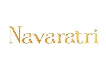 Golden Navaratri Title PNG with Transparent Background