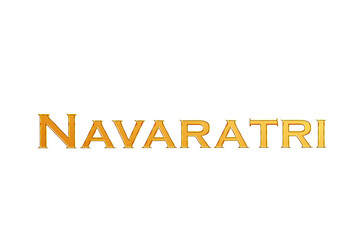 Golden Navaratri Title PNG with Transparent Background