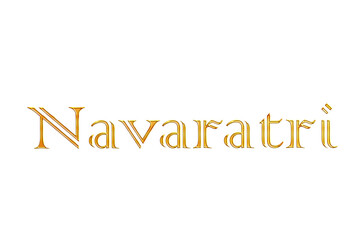 Golden Navaratri Title PNG with Transparent Background