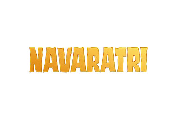Golden Navaratri Title PNG with Transparent Background