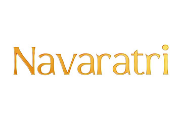 Golden Navaratri Title PNG with Transparent Background