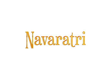 Golden Navaratri Title PNG with Transparent Background