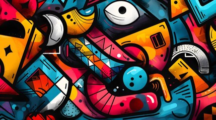 Abstract Geometric Street Art Collage