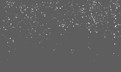 Snowfall on dark background. Vector PNG