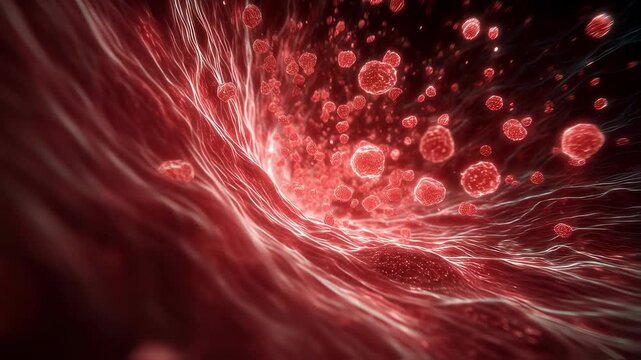 Slowmotion capture of skins immune response showing dynamic pulsation of redness spreading outward from insect sting.