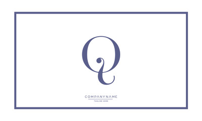 Alphabet letters Q or QQ logo monogram