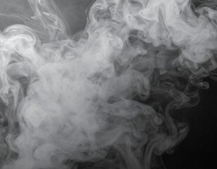 Obraz premium A semi-transparent atmospheric smoke or fog effect in grayscale, suitable for cinematic overlays