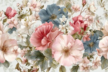 Pastel Floral Bouquet Painting