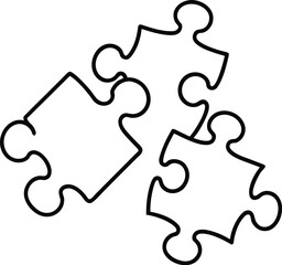 Obraz premium Three interlocking puzzle pieces on a white background