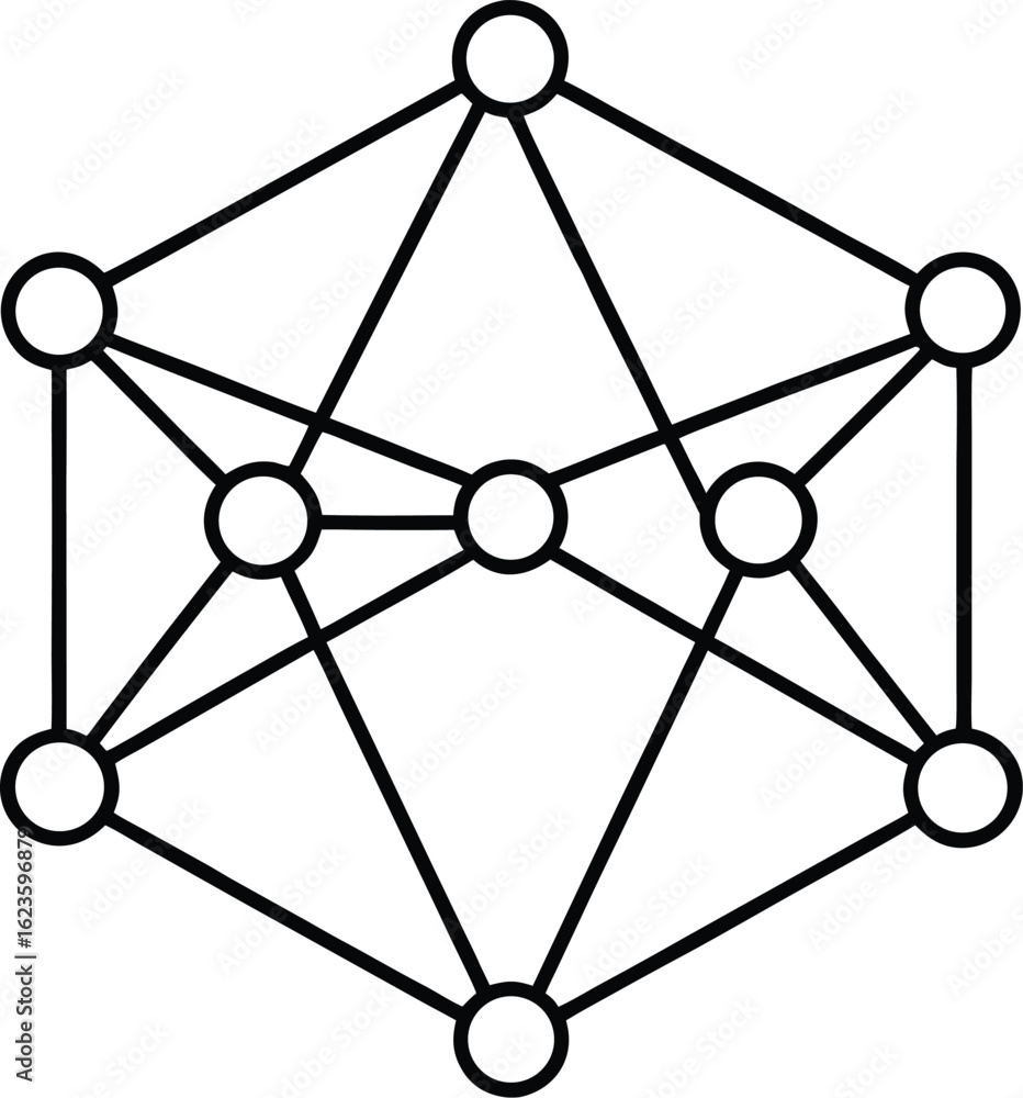 Aufkleber geometric network of interconnected nodes and lines