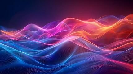 Obraz premium Colorful Glowing Abstract Wave Background