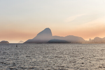 Sunset in Rio de Janeiro seen from Niter&oacute;i, Brazil - Sugarloaf silhouette - Guanabara Bay - Cidade Maravilhosa Brasil