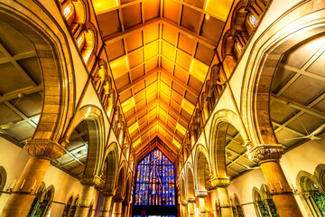 Colorful Basilica St Andrew Cathedral Episcopal Church Honolulu Hawaii